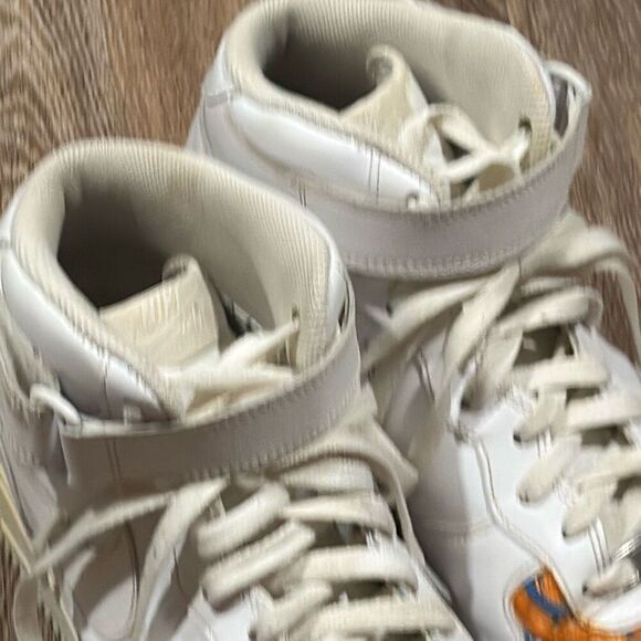 Nike AF1 hi top custom white blue orange 11.5 - Picture 4 of 12